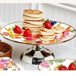 MacKenzie-Childs Floral Pedestal Platter